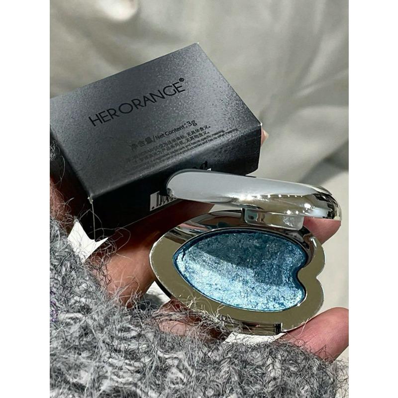 Metallic Glitter Heart Single-Color Eyeshadow Palette, Waterproof Sweat-Proof For Music Stage Performances, Halloween Parties Eye Shadow Palette