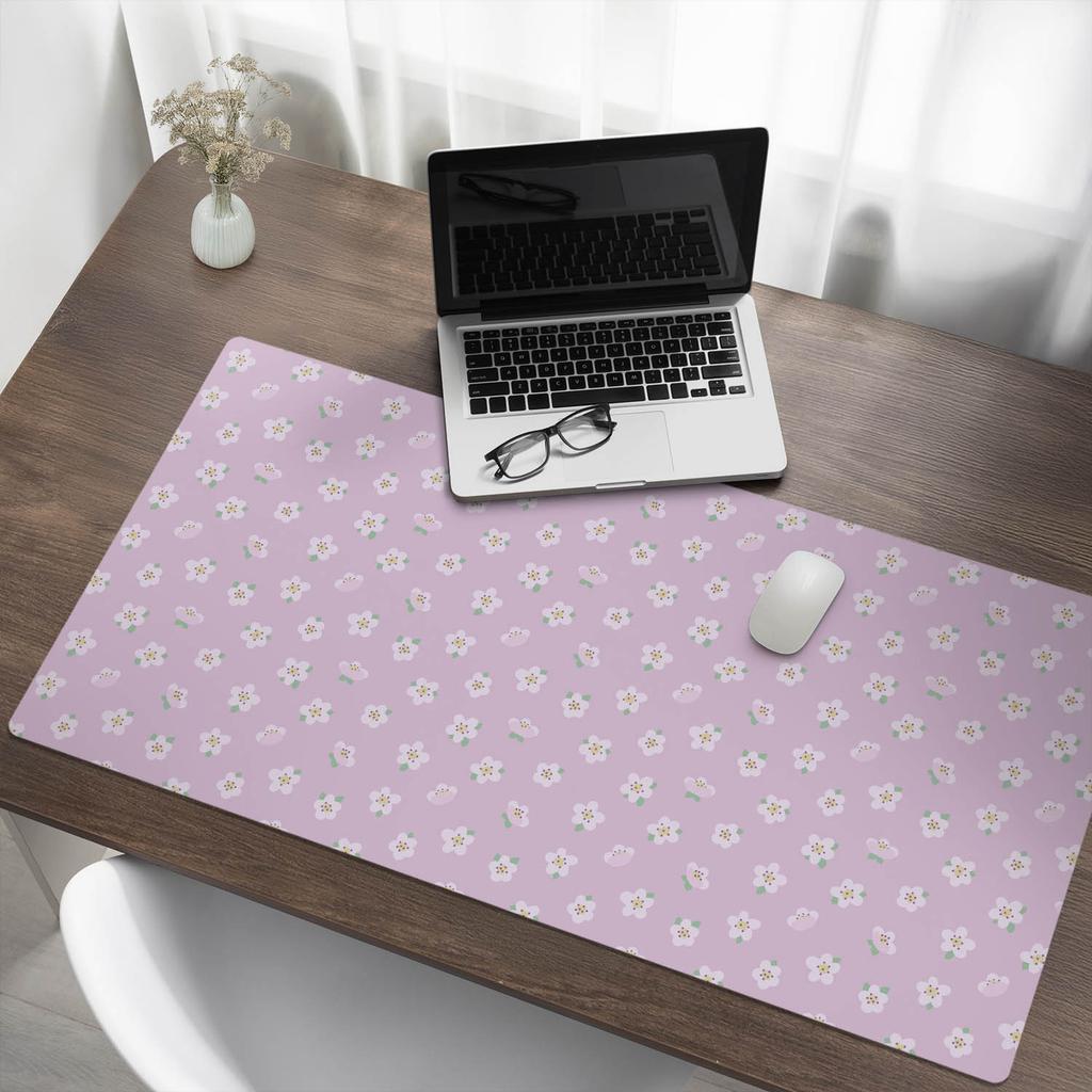 Non-slip Desk Mat with Floral Pattern Pastel Pattern 120X60 Cm
