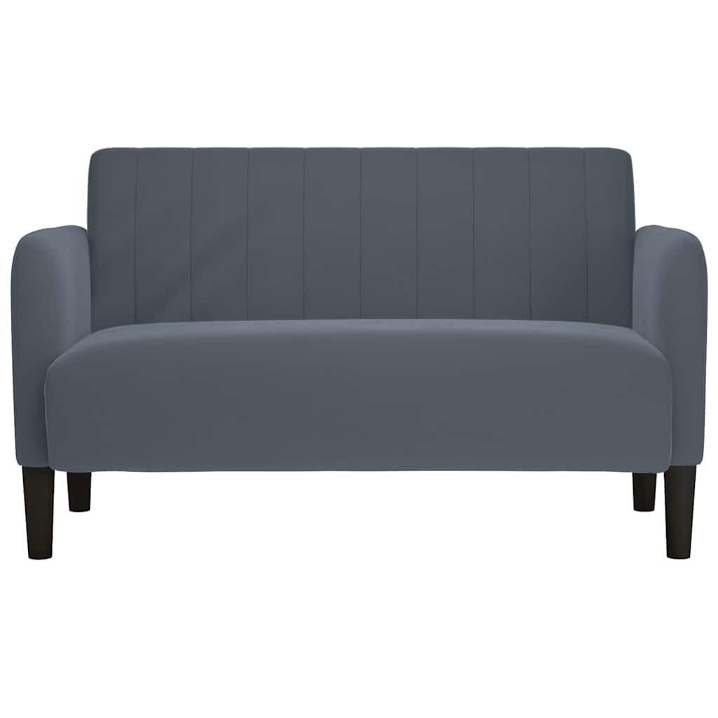 2 Seater Sofa in Dark Grey 109 cm Velvet