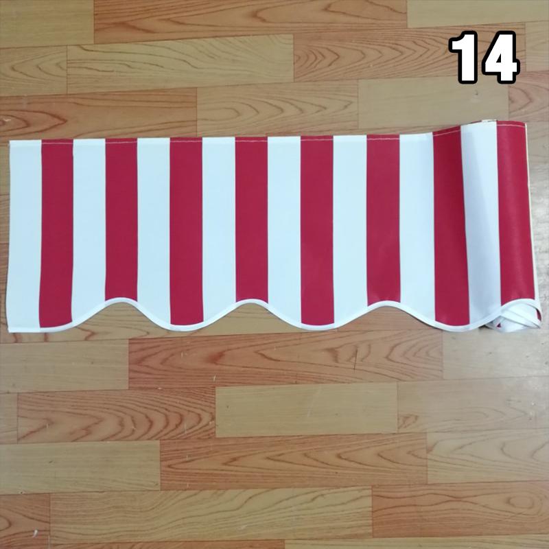 1M Retractable Patio Awning Replacement Fabric Windows Wavy Valance Durable Sunshade Canopy Cloth Waterproof Gray Beige Strips