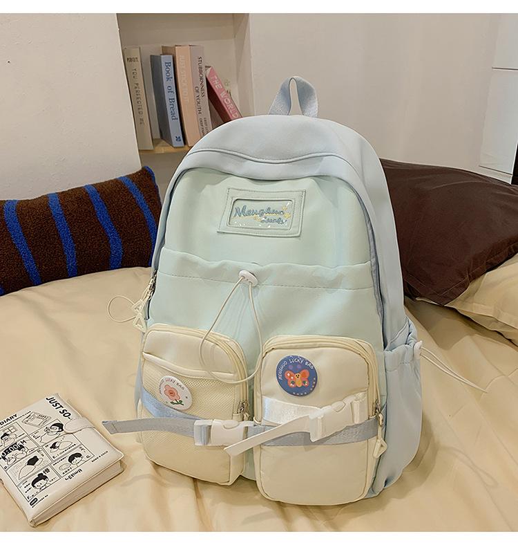 

Школьный рюкзак 2025 новый школьный рюкзак женский ins ветер корейский контрастный цвет колледж ветер ученики старших классов многосекционный рюкзак-сокровище