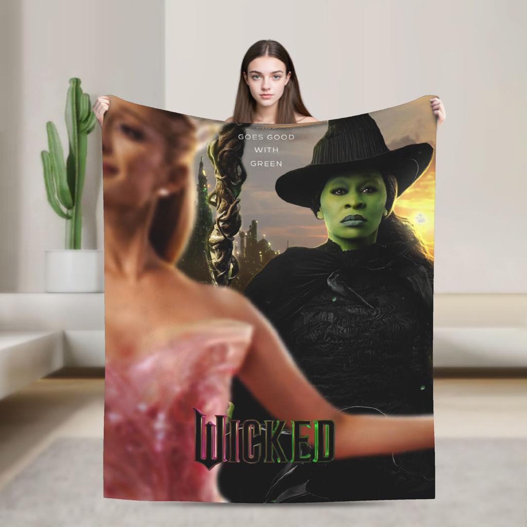 Wicked For Good Elphaba Glinda Flannel Blankets Witch Musical Awesome Throw Blankets for Home 200x150cm Lightweight