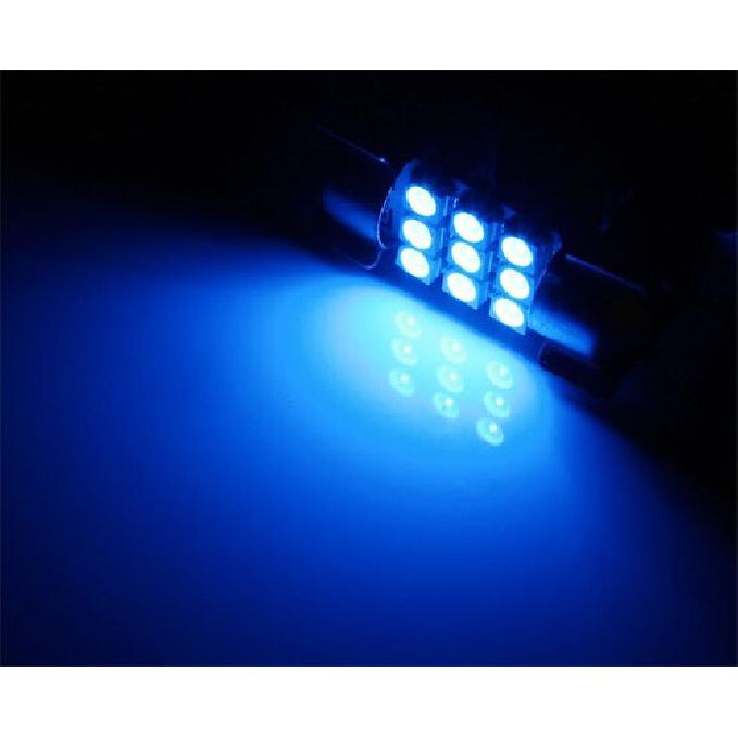 Ultra Blue 9-SMD 1.25" 31mm DE3175 DE3022 LED Bulbs For Interior Map Dome Lights