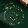 Fashion Clover Necklace Bracelet Set Women Minimalist Lucky Jewelry