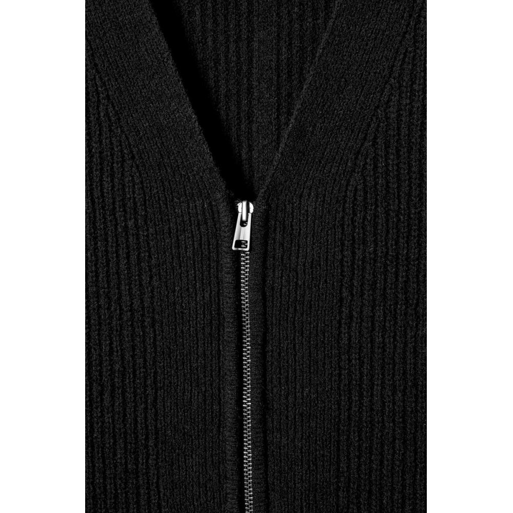 COS Japan Boucl  Knit V Neck Zip Up Cardigan