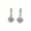 Eight-Heart Eight-Arrow Cubic Zirconia Snowflake Earrings - Women's Niche Fashion Ear Jewelry