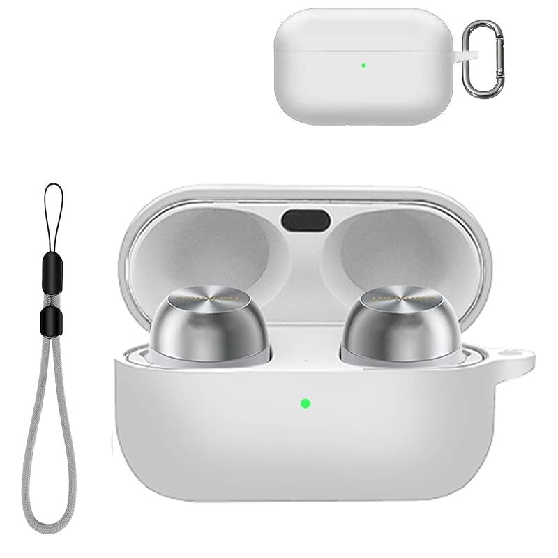 

Technics EAH-AZ100 for case Cover [YANMONGI] Wireless earphones protective cover silicone protective case -With chain charging case cover visible led