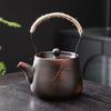 Purple Clay Teapot with Handle Handmade Travel Tea Set Including 1 Teapot  4 Cups Purple Clay Teacups Handheld Teapot