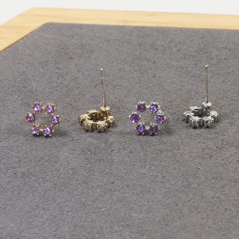 Dreiteiliges Ohrstecker-Set mit Silbernadel, Zirkon-Ohrstecker für Damen, Nischen-Design, Blumenohrringe, hochwertiges Temperament