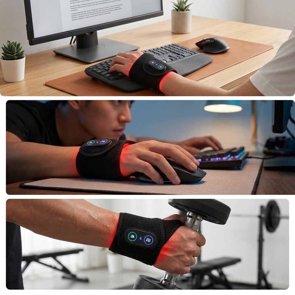 Electric Heated Wrist Brace Wrap USB Powered Adjustable Hand Heating Pad Wrist Warmer for Men and Women Sport Working Safety