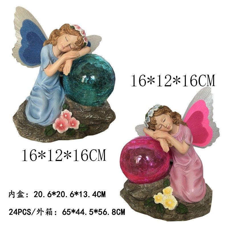 Solar luminous flower fairy shaped ornaments outdoor courtyard garden balcony landscape atmosphere lights automatically illuminate at night
