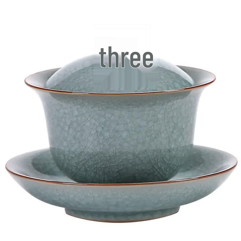 Handmade Ru Ware Ceramic Gaiwan
