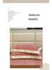 Set of 2 Winter Velvet Pillowcases, 48x74, Solid Color with Lace, for Girls and Dorms