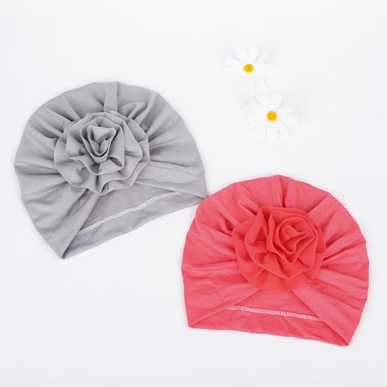 Newborn Hat Soft Stylish Polyester Cotton Big Flower Baby Cap for Little Girl
