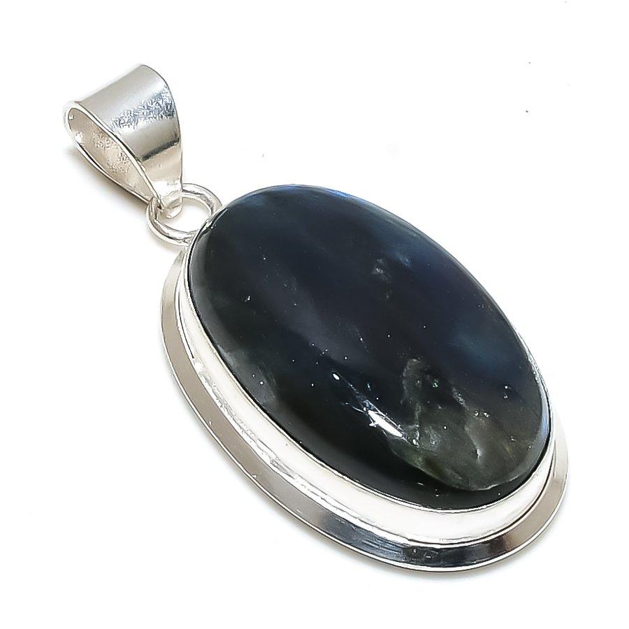 Labradorite Gemstone Handmade 925 Steling Silver Jewelry Pendant 2.05" GK-4594