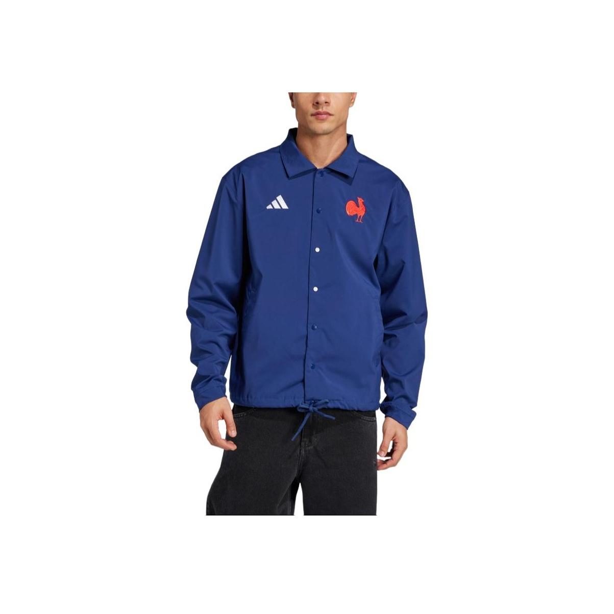 Adidas SS25 Минималистичный Логотип Бренда Повседневная Мода Спортивная Куртка Мужская Куртка Темно-синяя JP0365 S