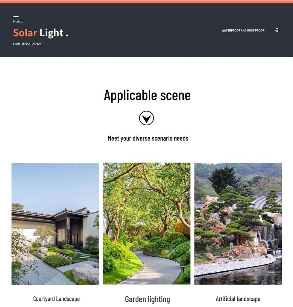 Solar LED Garden Landscape Spotlight - Waterproof Outdoor Lawn Light