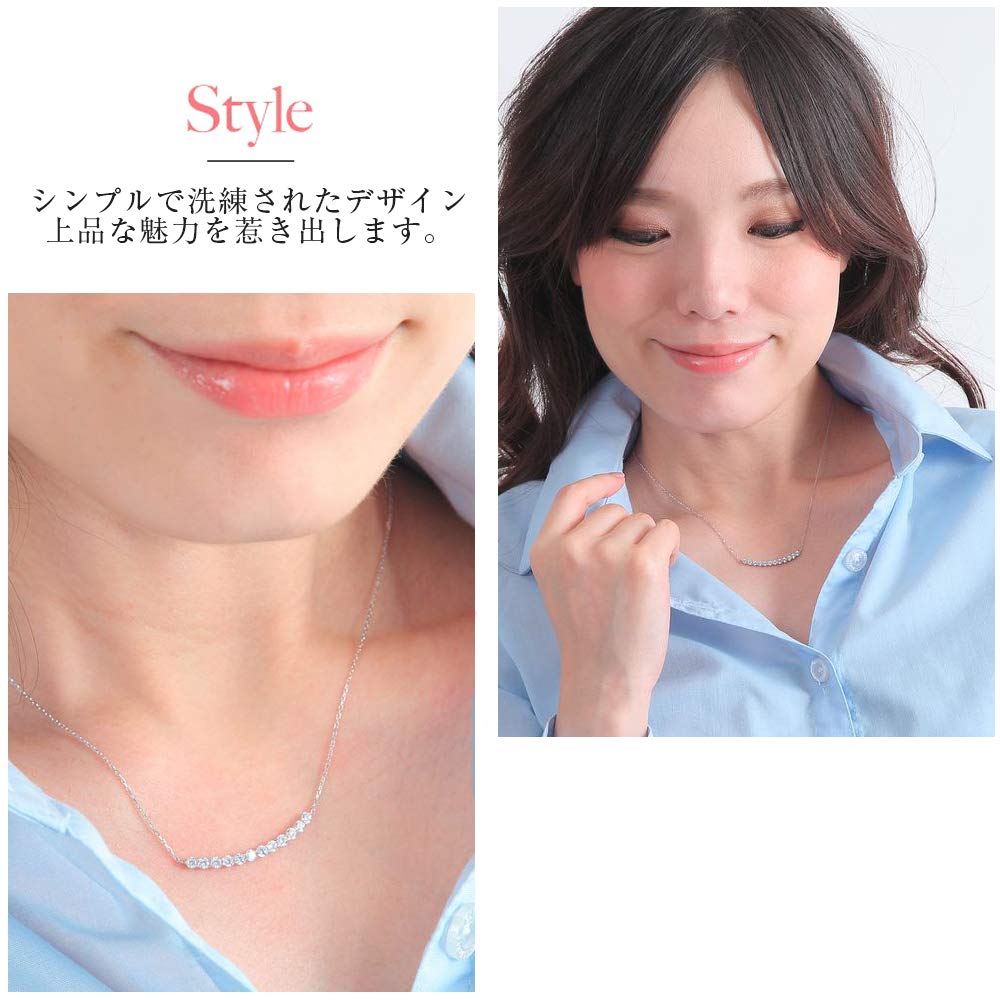 PLUSTER Halskette Geschenkbox Set Bar Halskette Geschenkbox Set Linie 925 Sterling Silber Länge verstellbar bis Zubehör Zirkonia Strass Beliebt