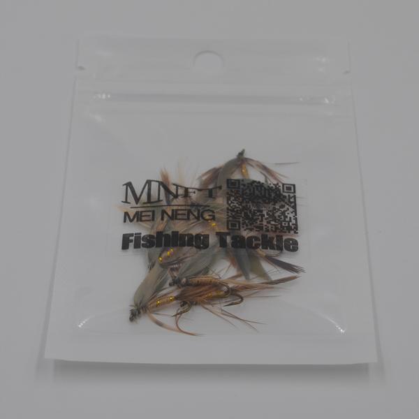 MNFT 10PCS 12# Dry Flies Economic Fly Selection Fishing Lures Golden Wire Yellow Zebra Body Fishing Flies