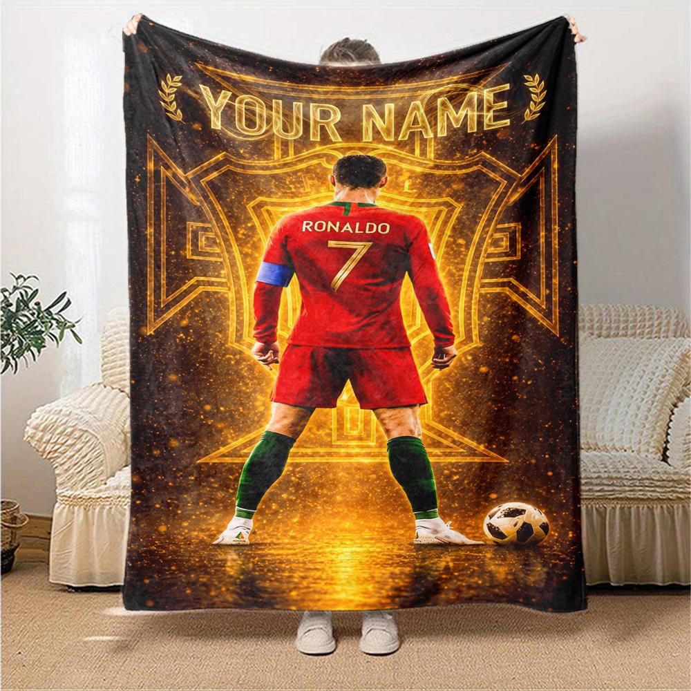 Cristiano Ronaldo (157) Customize Your Name Blanket Throw Customizable Blanket Comfortable Suitable for Bedding Home Decor Chair Couch All-Season Use