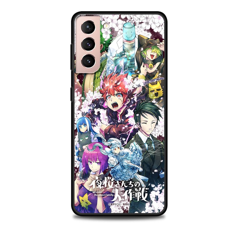 Mission Yozakura Family Case for Samsung Galaxy S23 S10e S10 S21 FE S22 S9 S24 Ultra S20 Plus Soft Black TPU Phone Cover Bumper