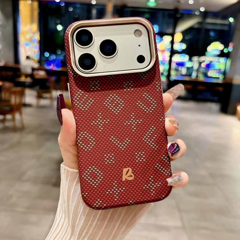 Phone Case IPhone 17 Pro Max 16 15 Carbon Fiber Texture Magnetic Shockproof Protective Cover