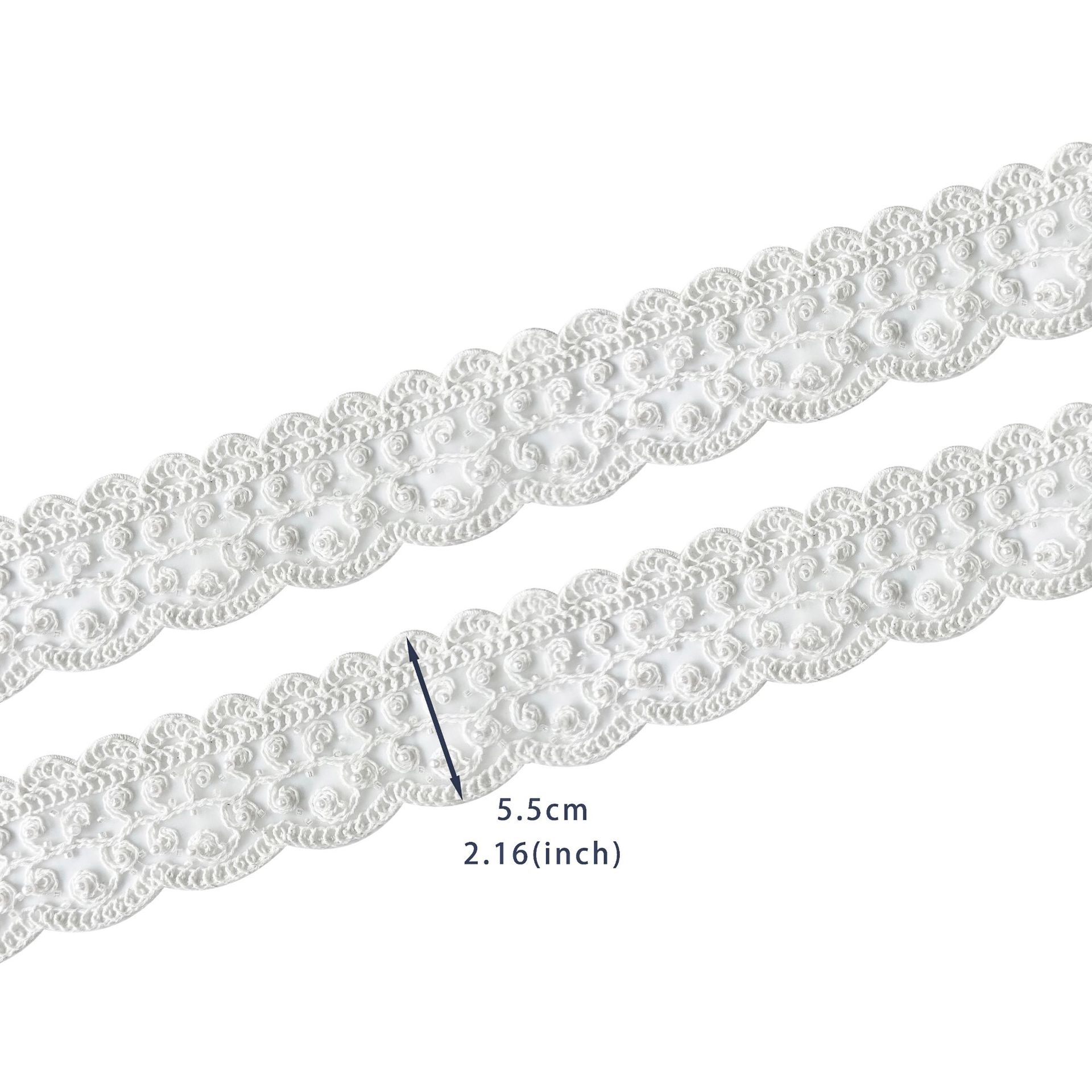 

White Beaded Lolita Skirt Dress Barcode Accessories Clothing Accessories Decorative French Sweet Lace T3135 one yard