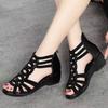 Soft Leather Roman Sandals for Women with Soft Soles, Mom's Shoes for Wearing As Outerwear, Women's Sandals with Wedge Heels, Women's Shoes