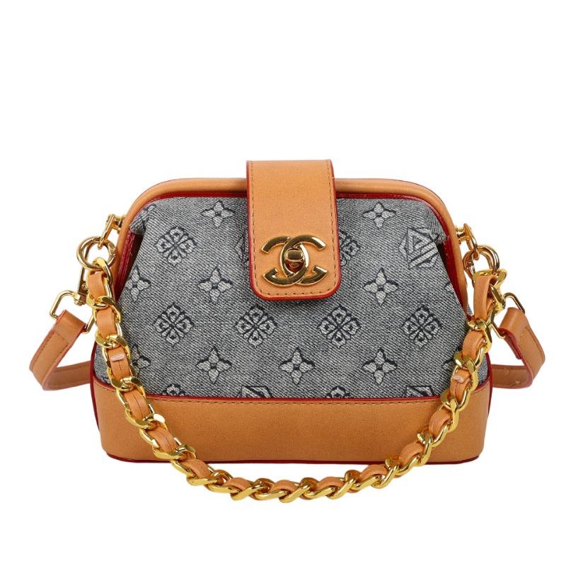 Versatile contrasting color retro bag women's new presbyopia shell bag shoulder messenger bag