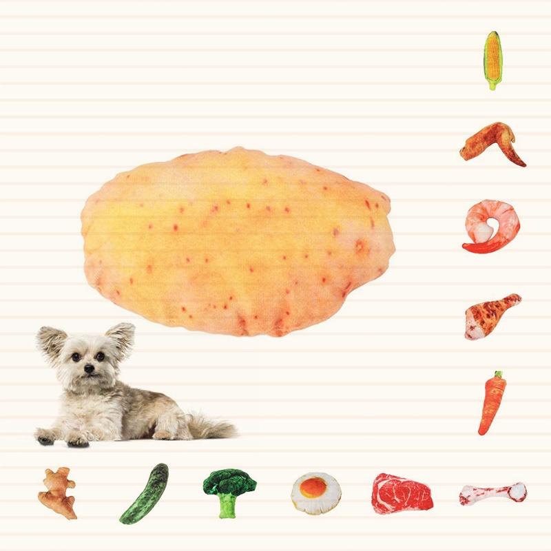 Juguete masticable duradero de lona para perros con diseño de verduras para horas de diversión