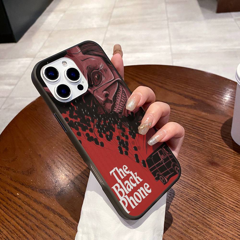 Horror Movie The B-Black P-Phone For IPhone 16 15 11 12 13 14 17 Pro Max PLUS Pro Soft Corrugated Silicone Back Phone Case