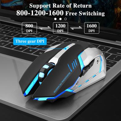 Gaming Maus Wiederaufladbare 2,4 gwireless Bluetooth Maus Stumm Ergonomische Maus Für Computer Laptop Led-hintergrundbeleuchtung Mäuse Für Ios Android