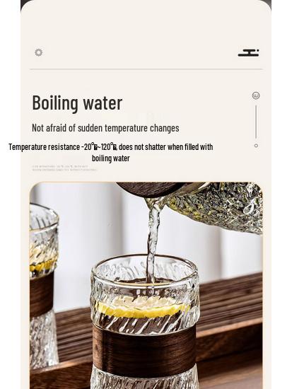 Embossed Glass Water Cup Set for Living Room, High-Temperature Resistant Teaware for Coffee or Beer