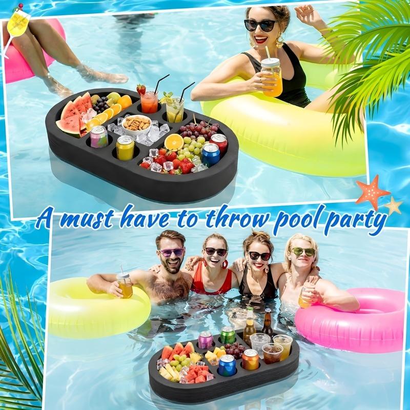 Large Floating Beverage Drink Holder & Snack Serving Tray for Pool Parties and Spa