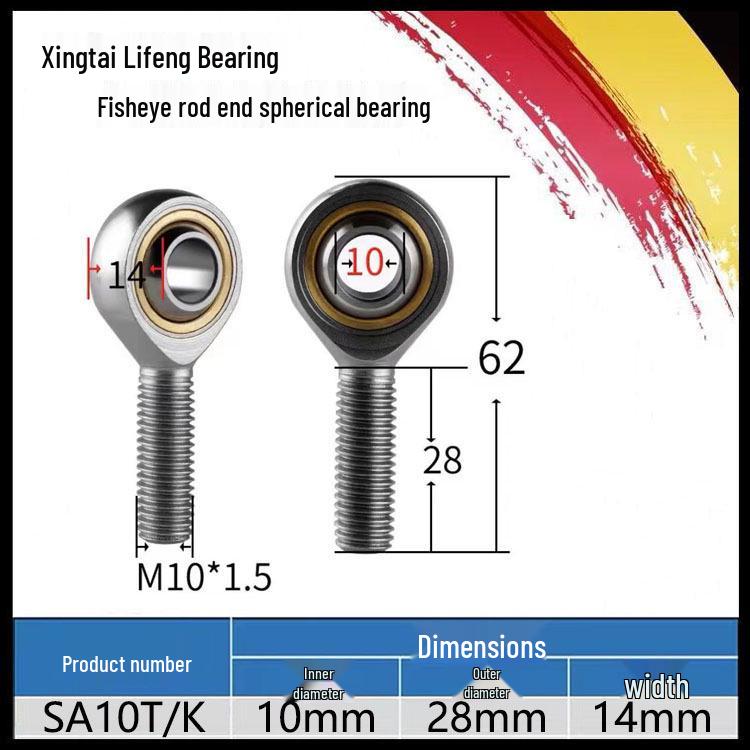 SA/SI/SAL/SIL Internal Thread Rod End Joint Bearing – Sizes 5, 6, 8, 10, 12 T/K External Thread
