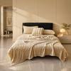 Comfortable Couch Throw Soft Plush Blanket, 3D Bubble Rabbit Fur Texture Thickened Thermal Throw, Double-Sided Milk Velvet Warm Blanket for