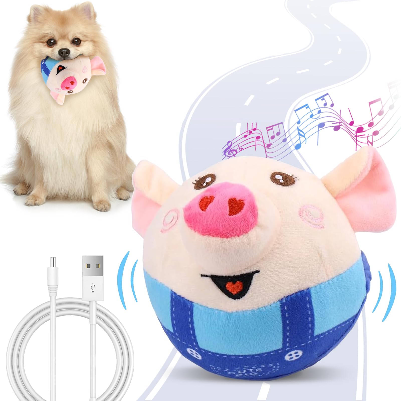 

HOMEBASICS Собака Электрический Мяч Игрушка Движущийся Мяч Плюшевая Игрушка Движущаяся Электрическая Автоматическая Игрушка для Собаки Движущаяся Игрушка Поющая Плюшевая Игрушка Вращающийся Мяч Мягкий Водонепроницаемый