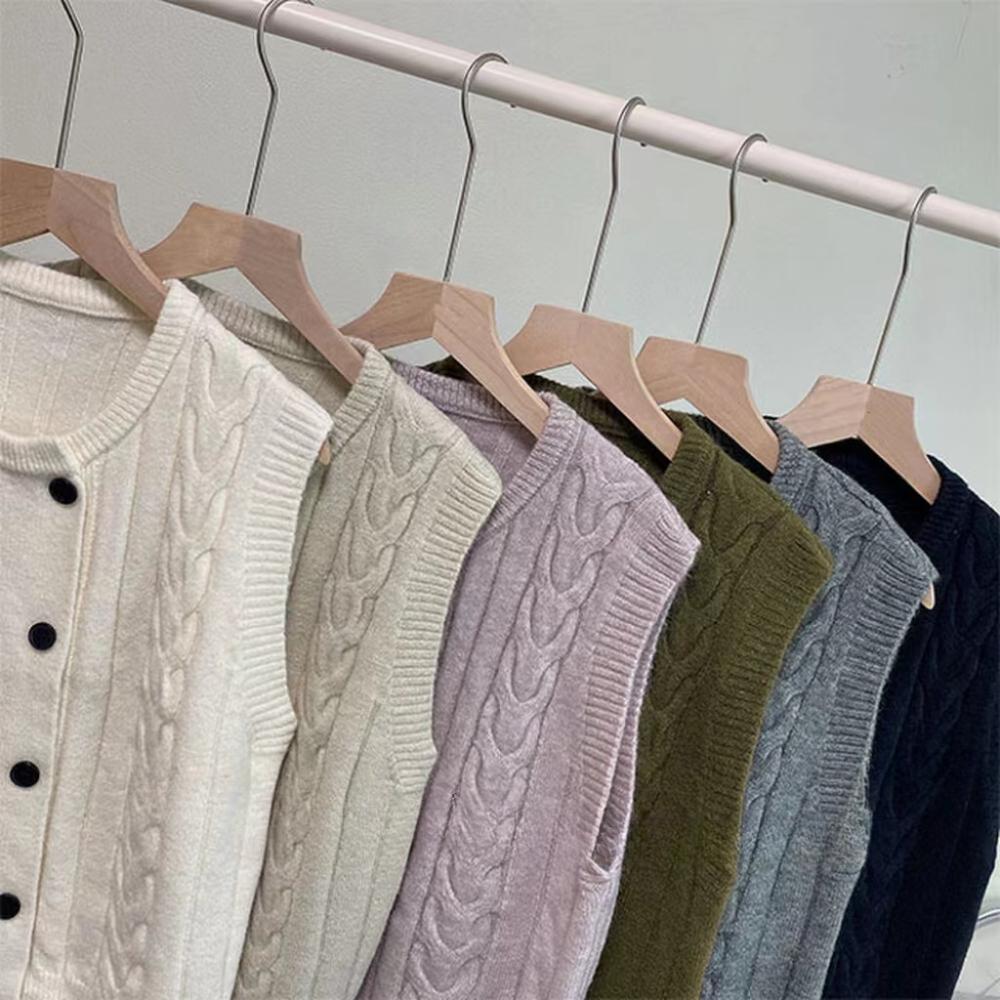 Korean Fashion Knitting Double Breasted Sweater Winter Retro Knit New Design Cardigan Women Aesthetic Casual Joker Sleeveless Vest