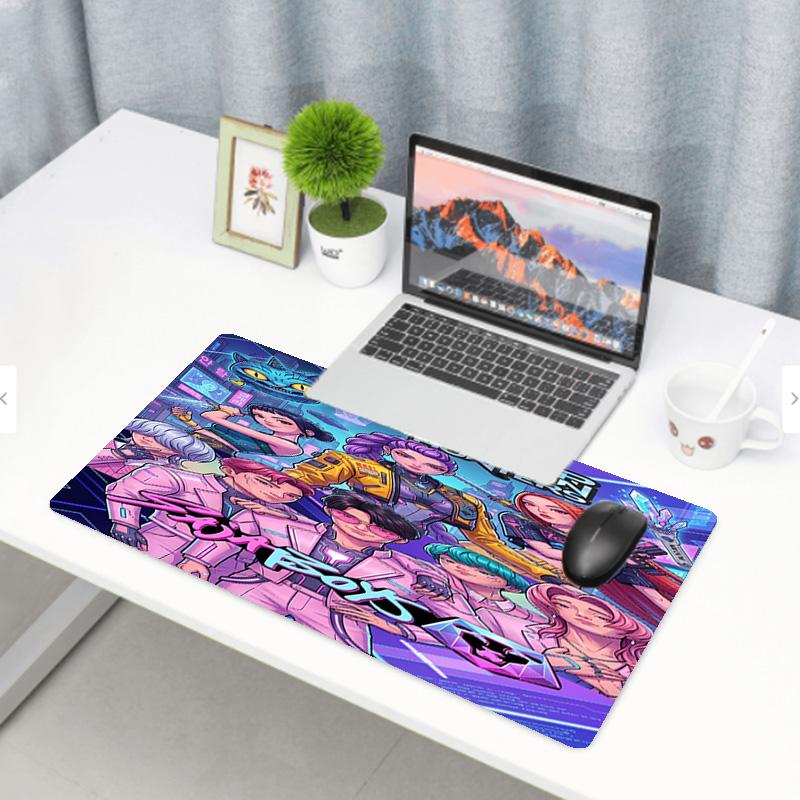 KPop Demon Hunters Print Mouse Pad, Anti‑Slip Desktop keyboard Mat, for PC Laptop Gaming Working Daily Use, Cool Festival Birthday Gift