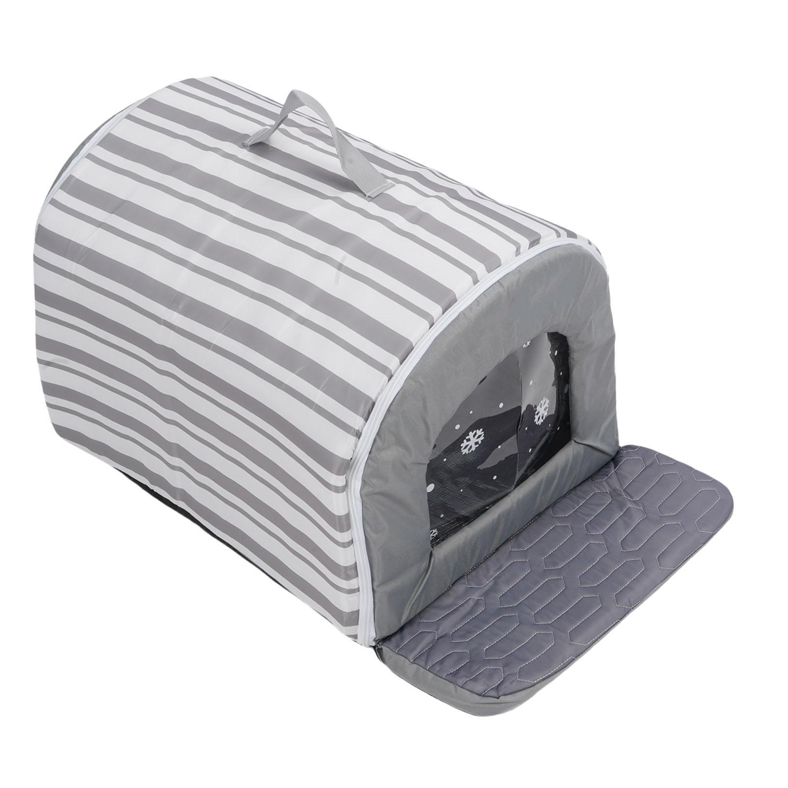 

Cooling Pet House Comfortable Breathable Cute Striped Arc Shape Cooling Ice Pet House with 6 Ice Boxes for Home