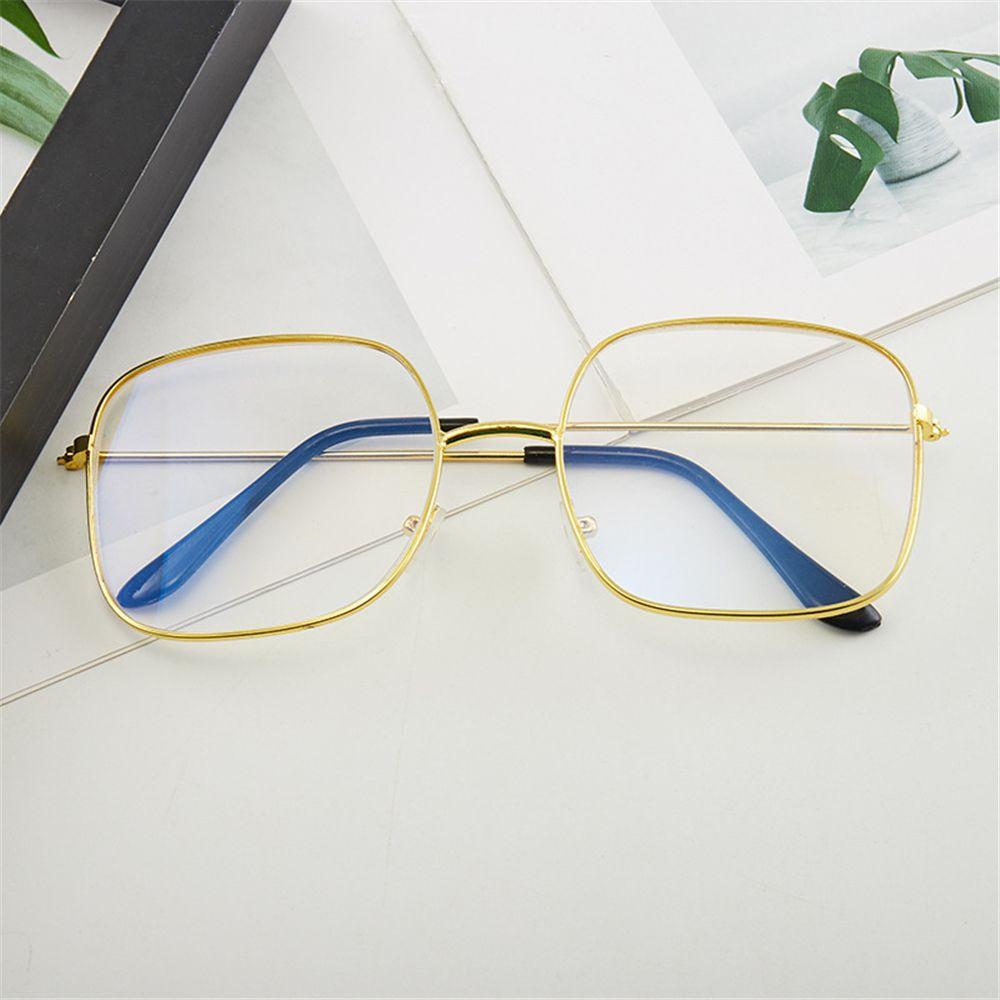 Protection Metal Frame Eyewear Oversized Eyeglasses Vintage Square Glasses Anti Blue Light Glasses