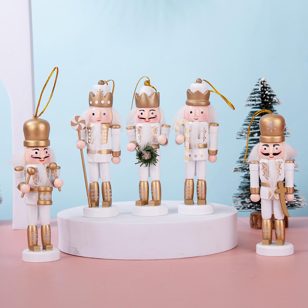 White & Gold Luxury Nutcracker Ornament Set