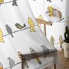 Bird Plaid Flower Yellow Orange Sheer Curtains For Living Room Bedroom Home Decor Kitchen Tulle For Windows Voile Drapes