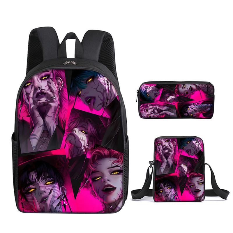 Kpop Demon Hunters School Backpack Set With Oxford Fabric And Air Cushion Straps For Students