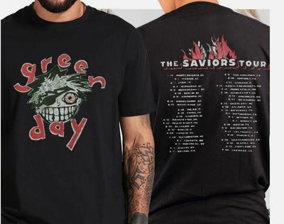 Retro Green Day Shirt 2024, Green Day The Saviors Tour Shirt, Rock Band Tour Unisex T-Shirt