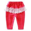 2 Pcs/lot Little Q Children's Clothing British Style Lace Patchwork Beads Trousers Baby Pure Cotton Soft Clothes Girls Kid Fashion Pants