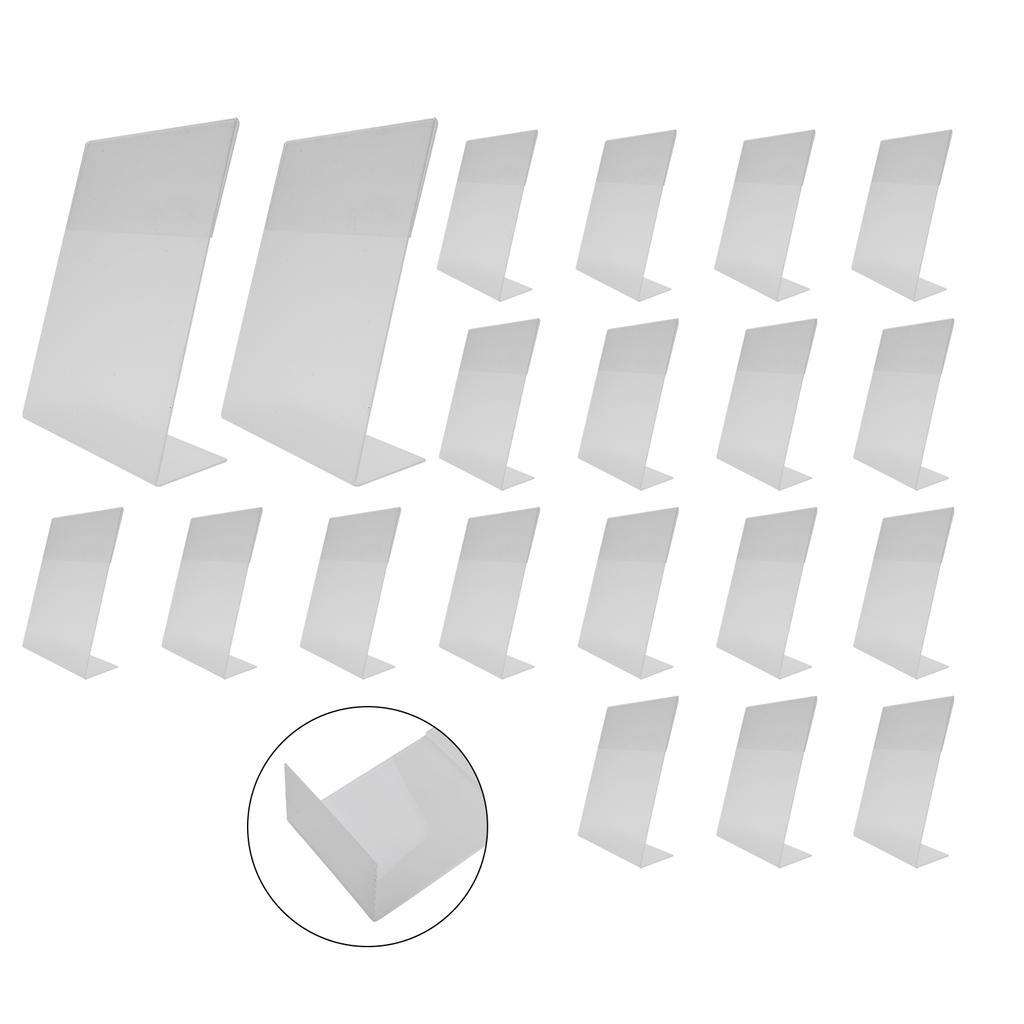 A Set of 10/20 Clear Acrylic Desk Display Stands for 10cmx15cm Cards