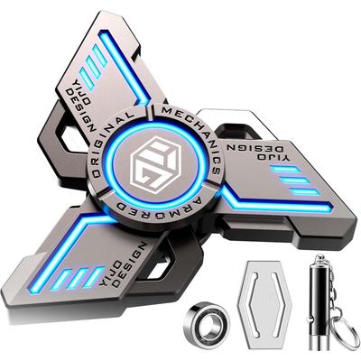 Fidget Spinner Cool, Stress- und Angstlinderungsspielzeug zur Linderung von ADHS, Fidget Light Up Spinner, Finger-Handspinner-Spielzeug aus Metall mit leuchtendem Licht