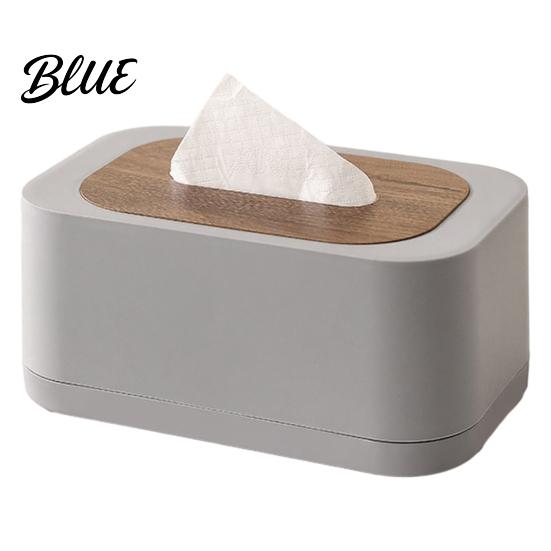 Plastic Tissue Box Cover Modern Holder  Spring Loaded Napkin Dispenser with Remote Foldable Paper Control Storage Tray for Coffee Table  Home