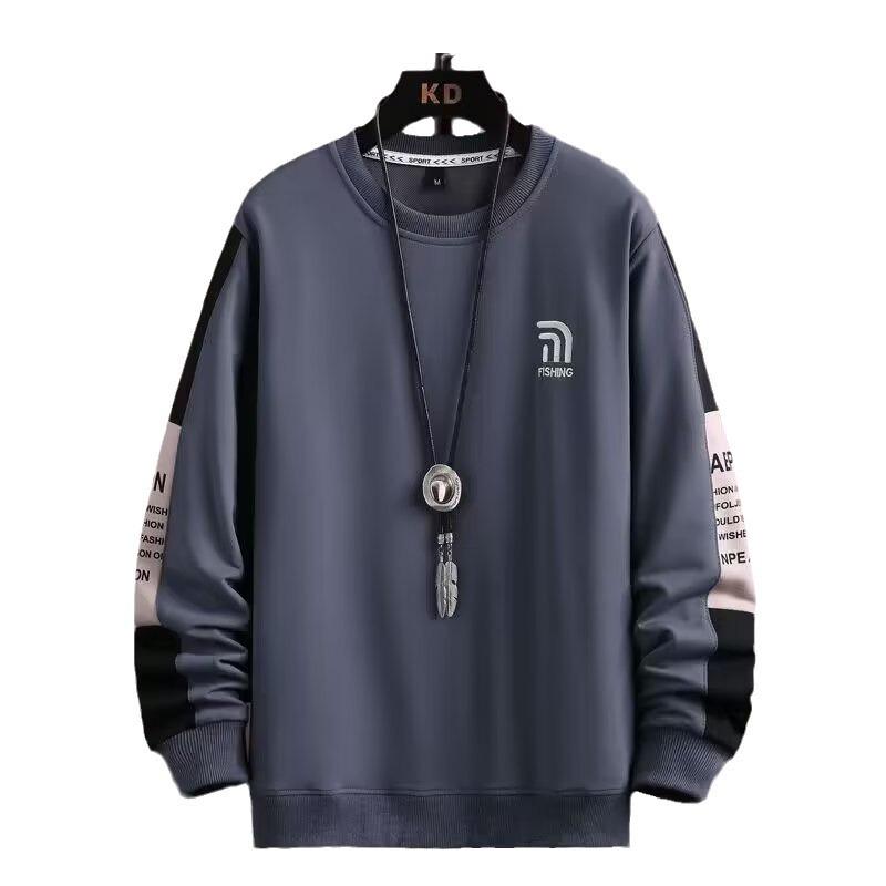 Crew Neck Sweater Men's Long-sleeved T-shirt Men's Spring and Autumn New Autumn Clothes Trendy Brands Ins Students and Teenagers On Clothes